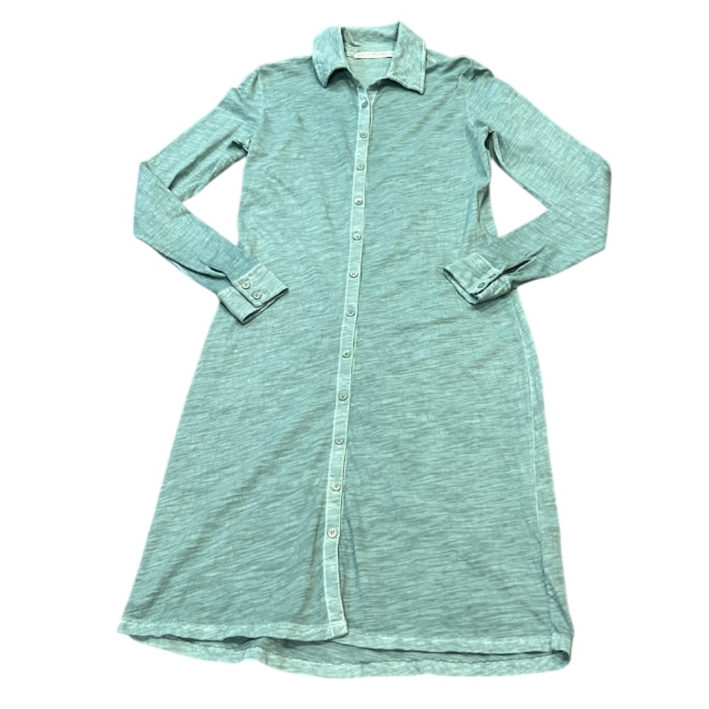 Peruvian Connection Sage Green Button-Up Shirt Lagos Dress Size Small Cotton - Picture 2 of 13